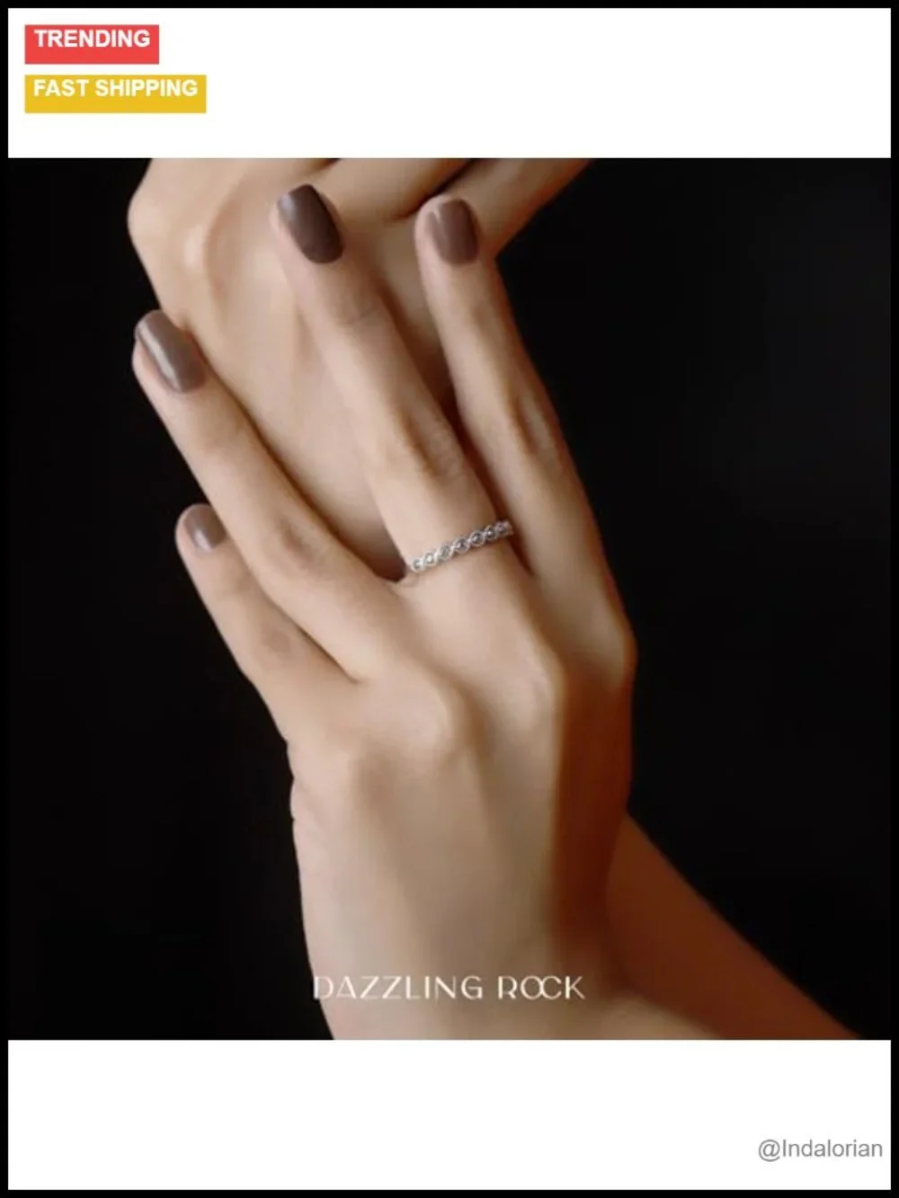 Dazzlingrock 0.10 Ctw Natural Round Diamond 9 Stone Minimalist Stackable